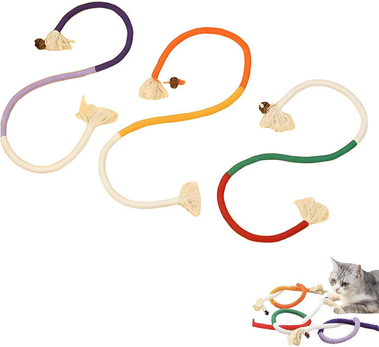 Celery Pets Cat Chew Rope, Meowvo Chew Rope, Catnip-Infused Organic Cotton Chew Rope Toys for Cats, Catnip Toys for Cats Ropes Chew Toy & for Teeth Cleaning (3Colors-A)