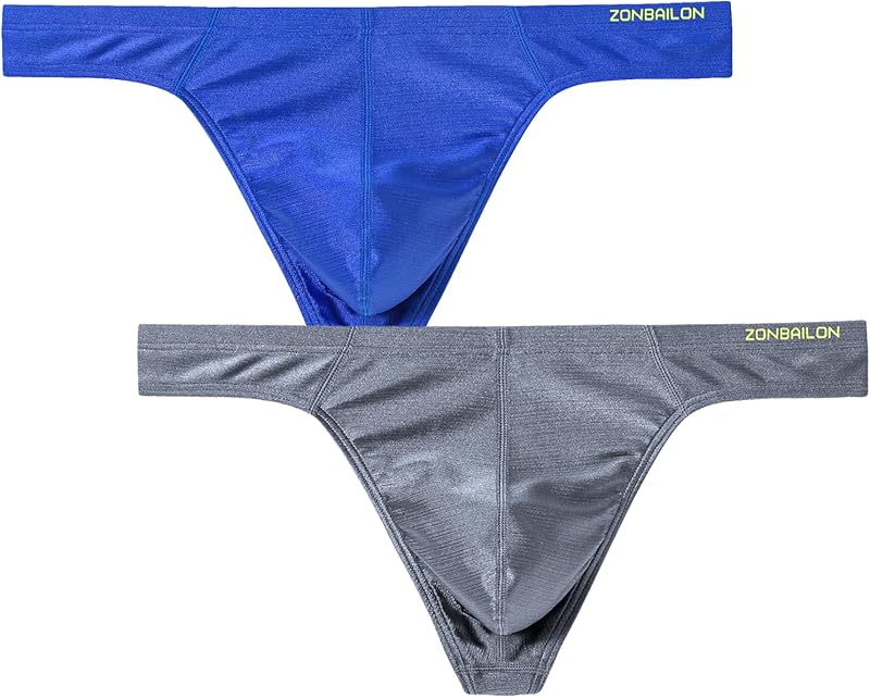 JINSHI Men's Thong Underwear Sexy Ice Silk Glossy G String Male Athletic Thongs T Back For Men Bikini Briefs