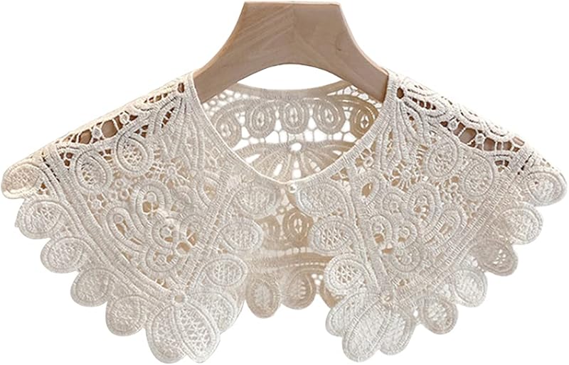 Hollow Crochet Flowers Detachable Collar Shawl Fake Collar False Collar