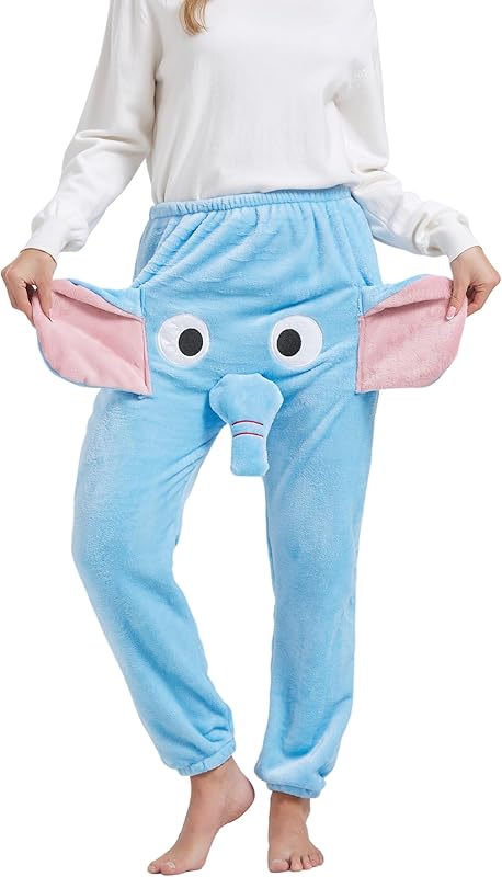 Funny Elephant Pajama Pants,Cute Dimensional Couple Pajama Pants Bottoms For Women Men