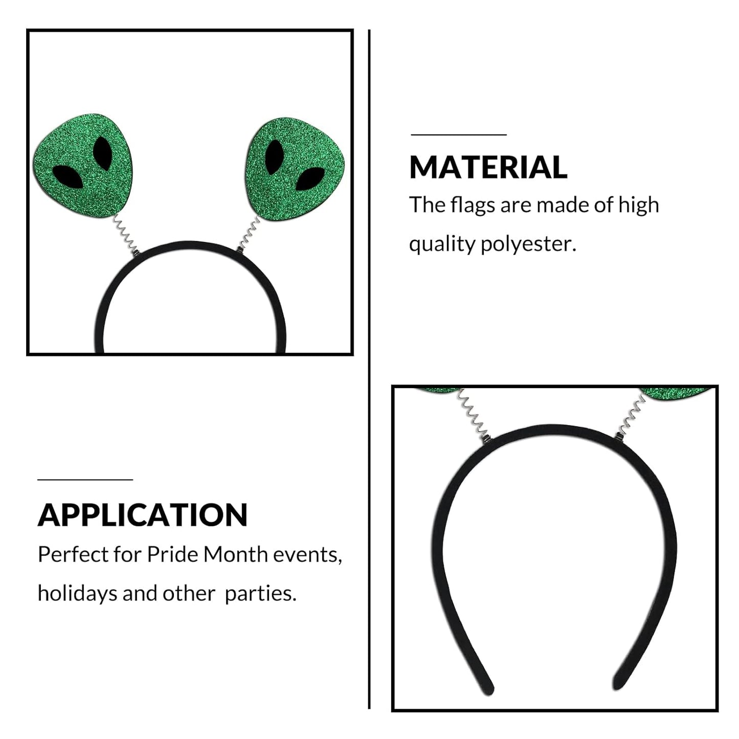 Costume Headwear Alien Headband Plush Material, Halloween Party Supplies, Space Theme, Costume Accessory for Adults and Kids