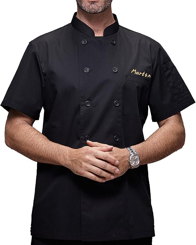 Personalized Chef Jacket Custom Embroidered Chef Coat for Men Women Short Sleeve Uniform Shirt for Restaurant Hotel