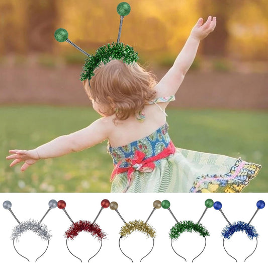 Blue Themed Light Up Alien Headband With Replaceable Battery Hair Decoration Headwear Great For Birthdays Party