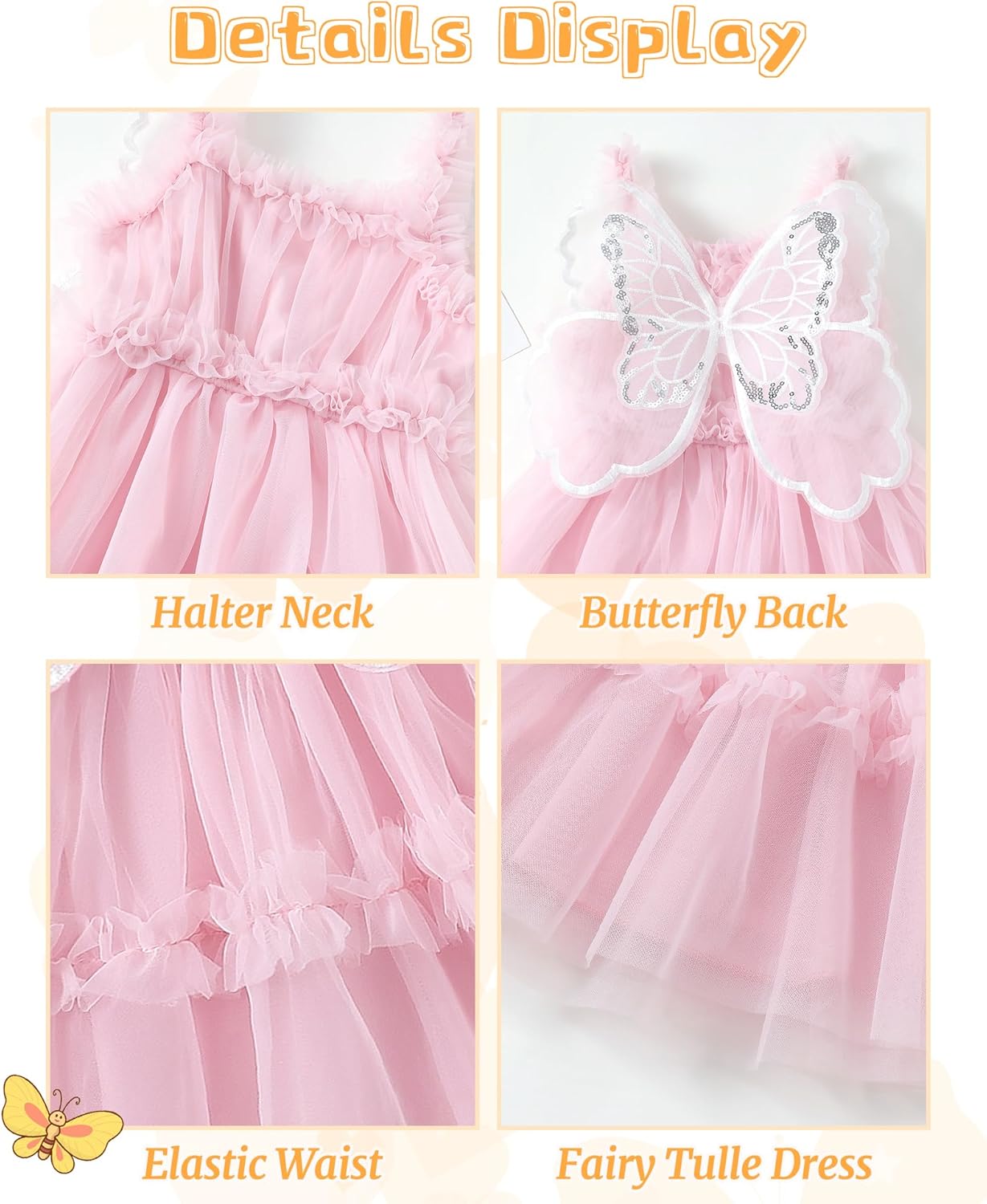 Baby Girl Dress Tulle Fairy Dress Toddler Girl Butterfly Summer Dresses Tutu Sundress Birthday Party Princess Clothes