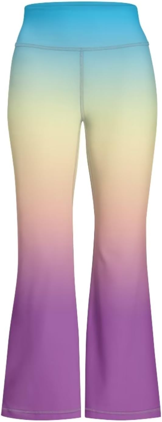 Girls' Athletic Leggings Bell Bottoms Kids Dance Running Yoga Pants High Waisted Workout Active Dance Tights