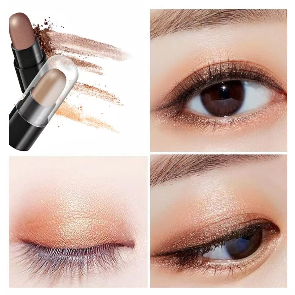 12 Color Eyeshadow Stick Set, Long Lasting 24 Hour Eyeshadow Palette, Waterproof & Sweat-proof, Hypoallergenic, Highlighter Eye Liner, Multi-dimensional Eyes Look