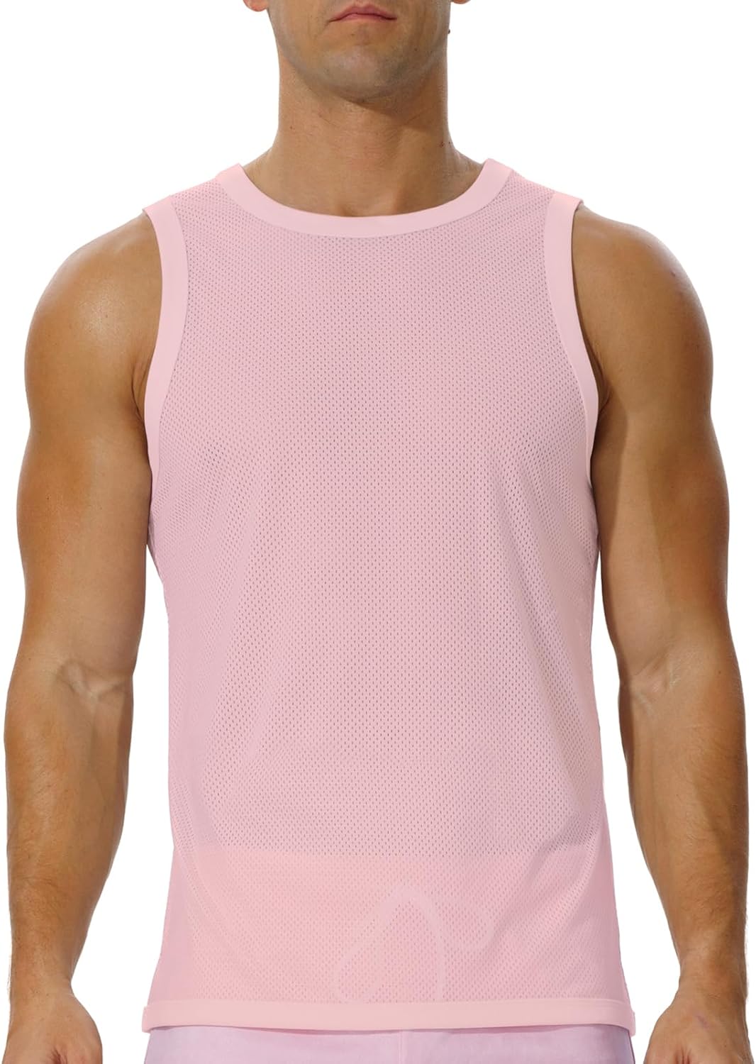Men's Mesh Workout Tank Top Fitted Sleeveless Shirt for Casual Gym Muscle Training