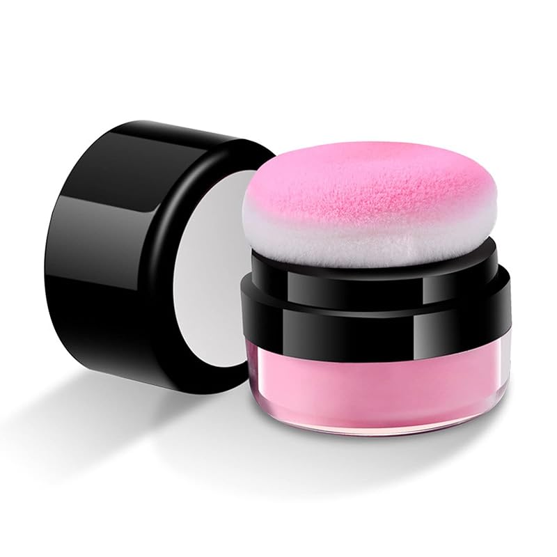 Charm Kiss Loose Powder Blush Air Cushion Natural Blusher Bright Shimmer Face for Cheek Highly Pigmented Makeup Easy to Blend Blushin, All Day Wear(01#) 01# Coral Pink 5 grams