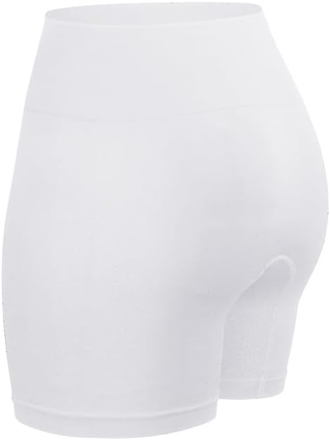 Yeblues Slip Shorts for Under Dresses，Women Comfortable Mid-Waist Bike Short Thigh Slimmer Panties Shapewear Shorts-White-S