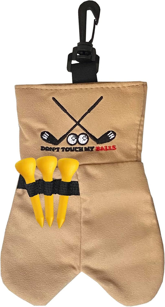Endysis Golf Ball Funny Bag, Golf Ball Storage Pouch, Funny Print Golf Accessories Bag with Golf Tee Holder, Keychain, 6 Balls Capacity, Gift for Men Women