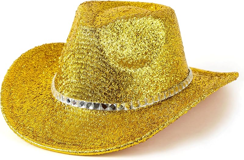 Men & Women Cowboy Hat Western Style Glitter Cosplay Party Costume Hats