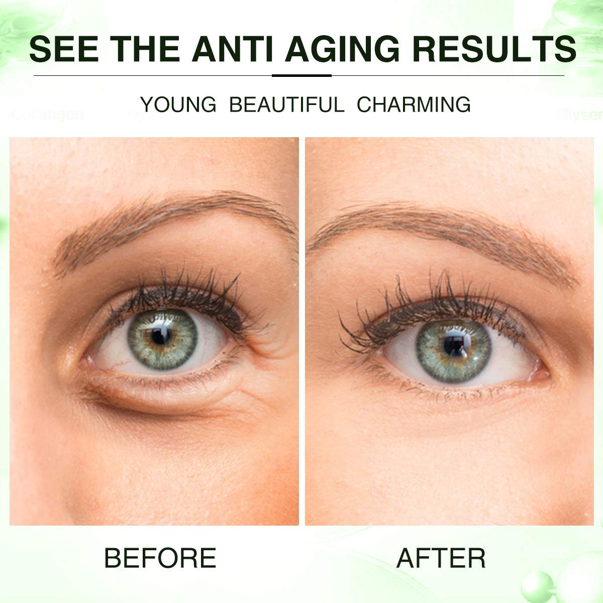 Under Eye Mask, Collagen Eye Mask, Eye Gel Pads, Green Tea Under Eye Patches, Firming Eye Mask, 30 Pairs Collagen Eye for Eye Moisturizing, Dark Circles, Wrinkles, Fine Lines, Under Eye Bags