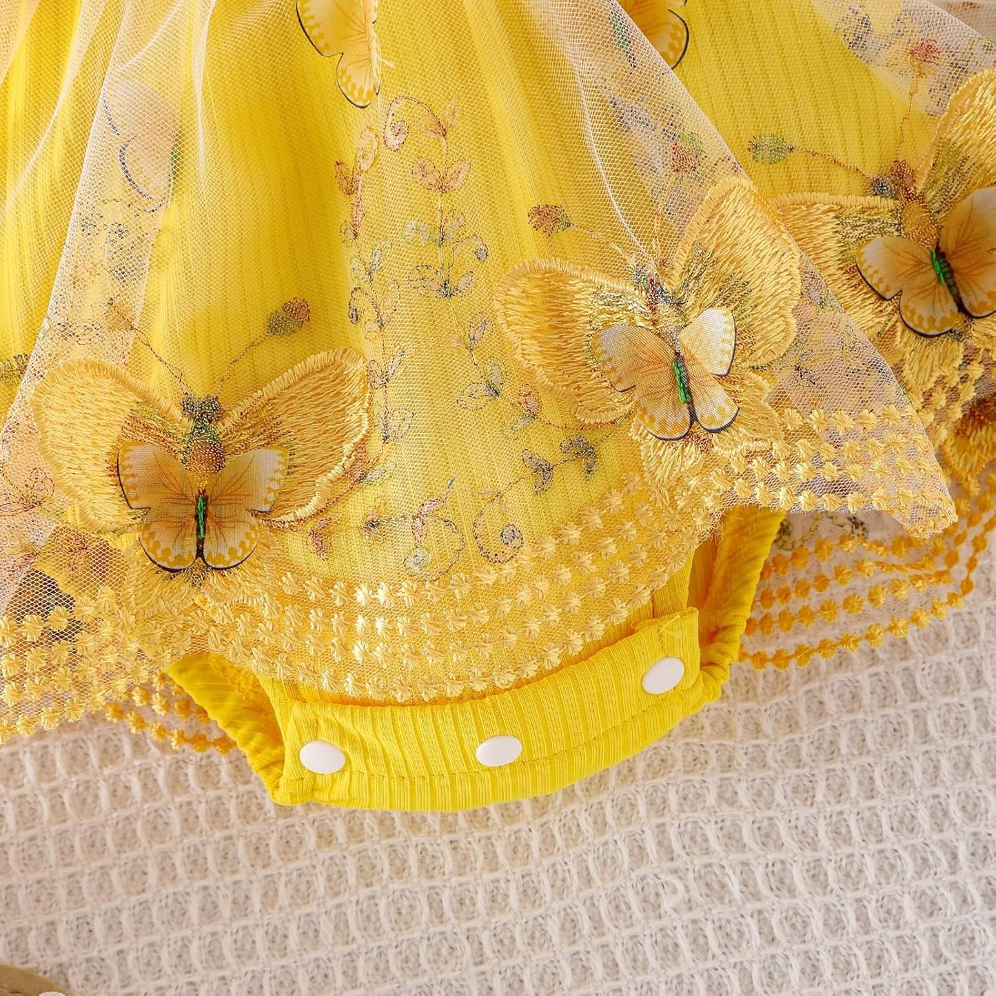 Baby Girl Clothes Newborn Summer Outfits Butterflies Embroidery Tulle Ruffle Sleeveless Infant Romper 0 - 18 Months - TrendyLookz