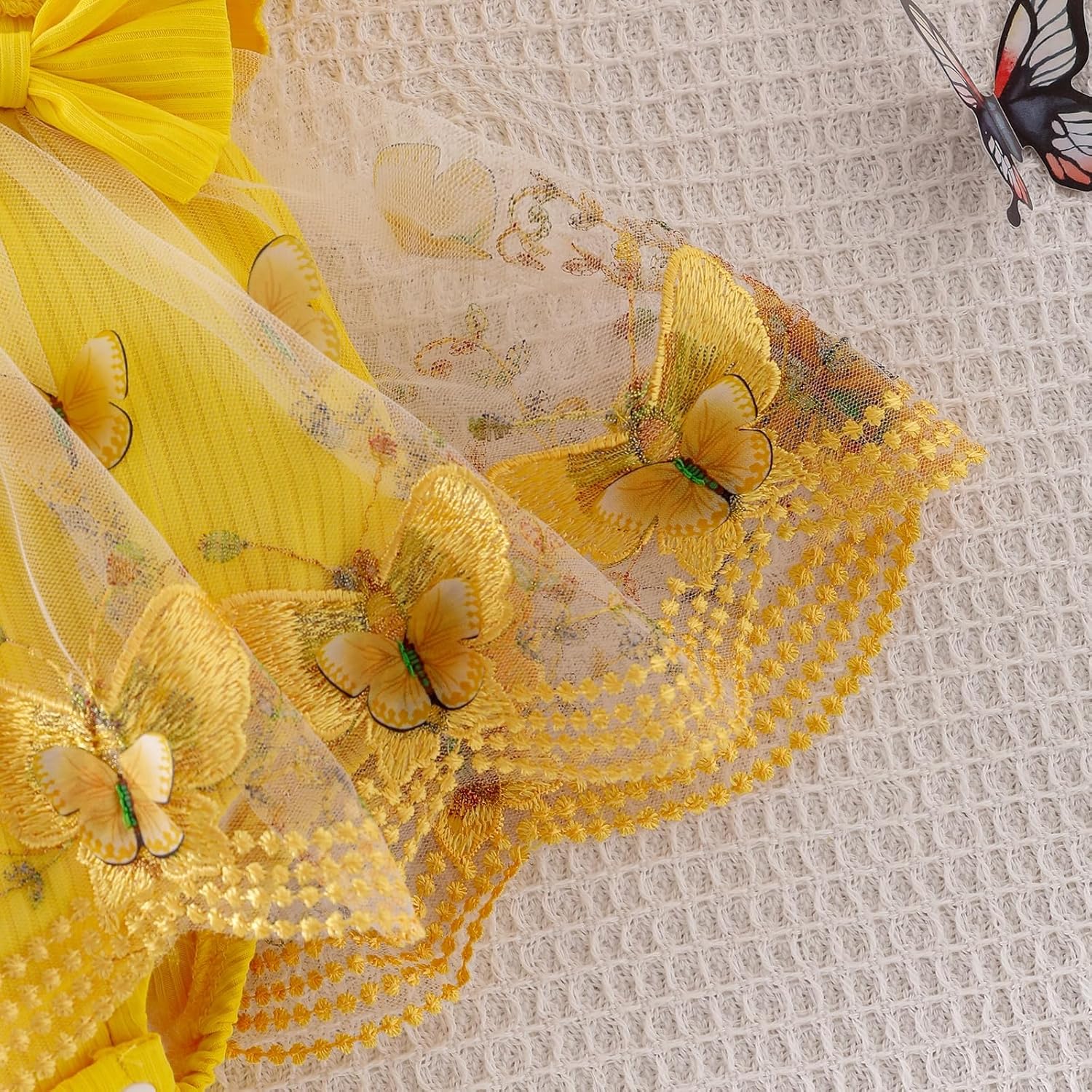 Baby Girl Clothes Newborn Summer Outfits Butterflies Embroidery Tulle Ruffle Sleeveless Infant Romper 0 - 18 Months - TrendyLookz