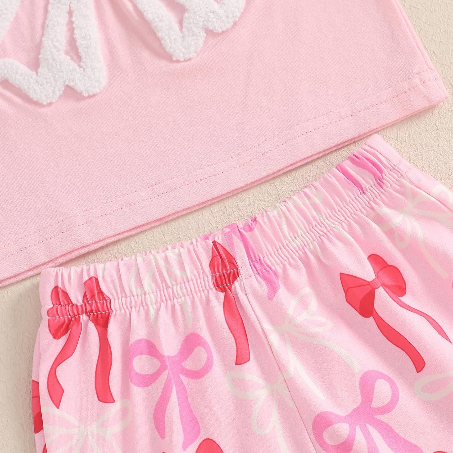 Baby Girls Bow Shorts Set Embroidery Bow Shirt Ruffle Sleeve Tops Bloomer Shorts Toddler Bow Outfit Summer Clothes - TrendyLookz