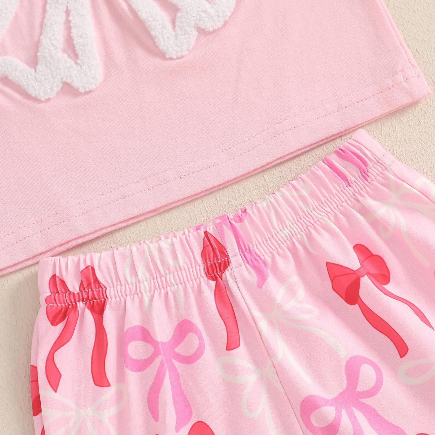 Baby Girls Bow Shorts Set Embroidery Bow Shirt Ruffle Sleeve Tops Bloomer Shorts Toddler Bow Outfit Summer Clothes - TrendyLookz