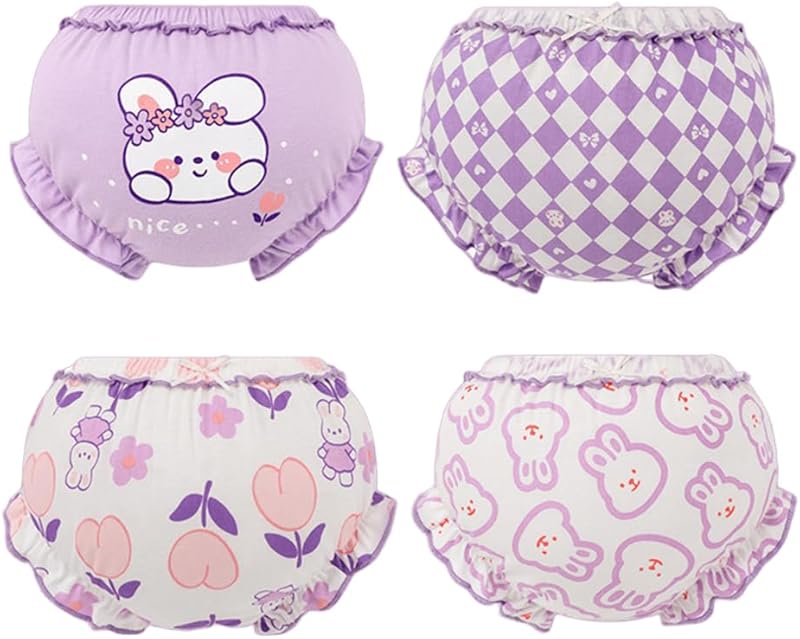Baby Girls Shorts 4 Pack Toddler Bloomers Cotton Infant Ruffle Short Pants Summer Cute Diaper Covers - TrendyLookz
