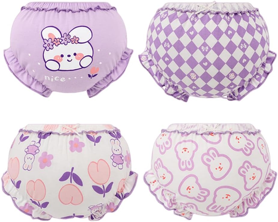 Baby Girls Shorts 4 Pack Toddler Bloomers Cotton Infant Ruffle Short Pants Summer Cute Diaper Covers - TrendyLookz