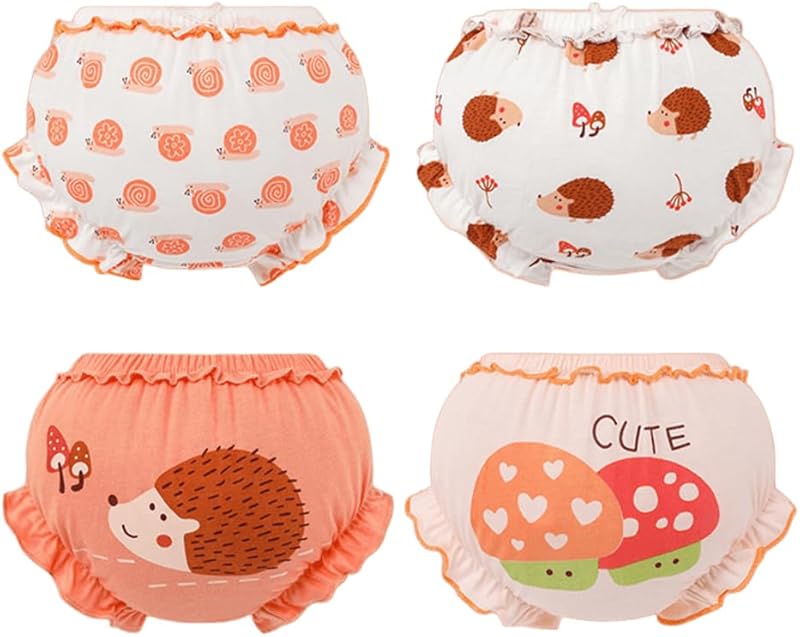 Baby Girls Shorts 4 Pack Toddler Bloomers Cotton Infant Ruffle Short Pants Summer Cute Diaper Covers - TrendyLookz