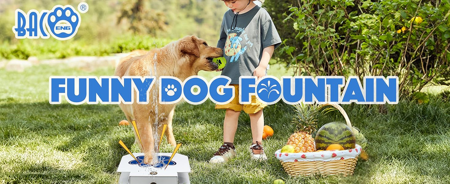 BACOENG Dog Water Fountain Step On, Outdoor Pet Sprinkler for Dogs, Paw Activated Drinking Water Toy, Upgrade Copper Valve Set, Blue - TrendyLookz