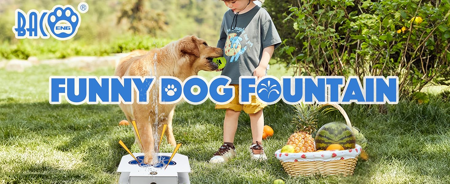 BACOENG Dog Water Fountain Step On, Outdoor Pet Sprinkler for Dogs, Paw Activated Drinking Water Toy, Upgrade Copper Valve Set, Blue - TrendyLookz
