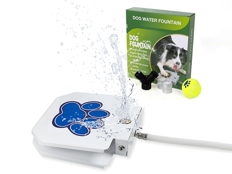 BACOENG Dog Water Fountain Step On, Outdoor Pet Sprinkler for Dogs, Paw Activated Drinking Water Toy, Upgrade Copper Valve Set, Blue - TrendyLookz