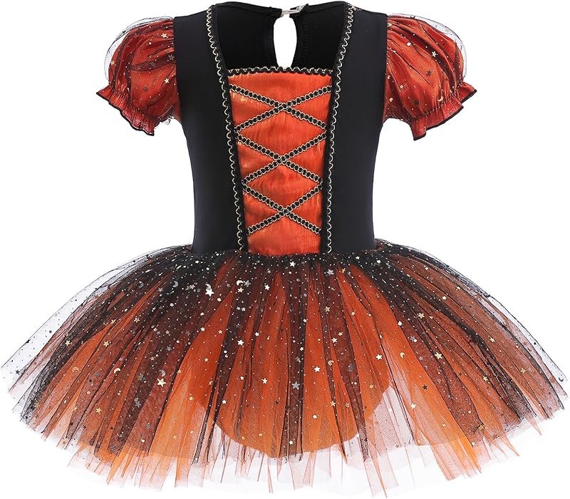 BAOHULU Leotard for Girls Ballet Dance Short Sleeve Full Tulle Tutu Skirted Dress Ballerina Costumes - TrendyLookz