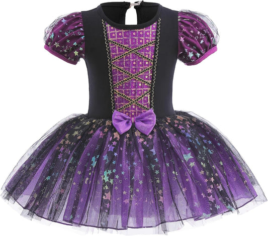 BAOHULU Leotard for Girls Ballet Dance Short Sleeve Full Tulle Tutu Skirted Dress Ballerina Costumes - TrendyLookz