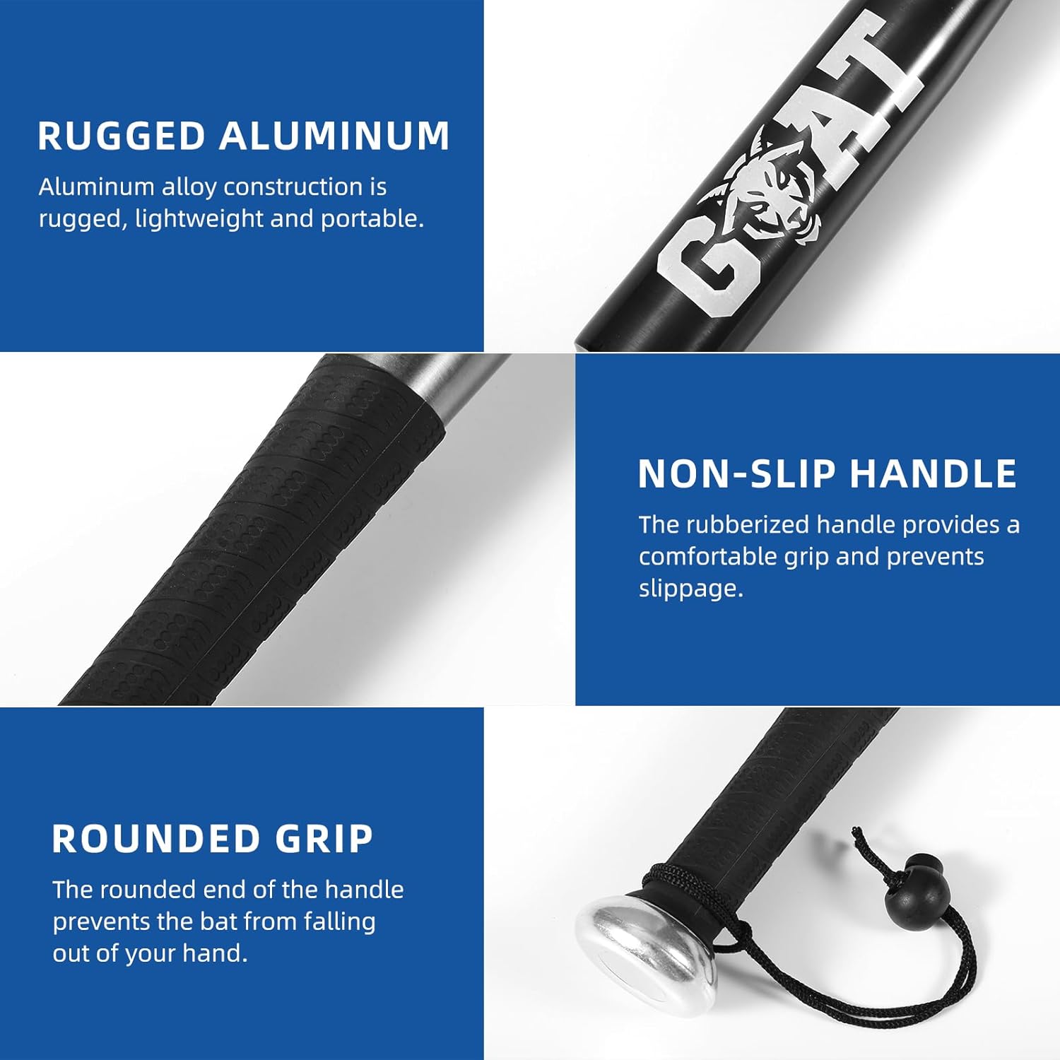 Baseball Bat, Aluminum One - Handed 18 - inch Training Softball Bat, Fishing Bat, Home/Outdoor/Self - Defense Gear, Truck Tire Checker, Camping Self - Defense Gear - TrendyLookz