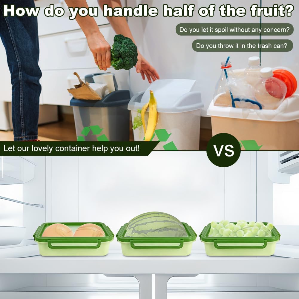 Abnaok 2PCS Reusable Large Fruit And Veggie Savers, Silicone Fruit Storage Box, Fruit Storage Pods For Food Saver, Ideal For Roast Chicken, Garlic, Onions, Lemons, Watermelon and Potatoes