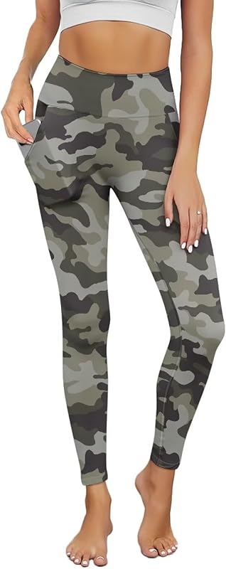 Poceacles Yoga Pants for Women with Pockets Full Length Workout Leggings High Waist Tummy Control Lounge Pants Activewear
