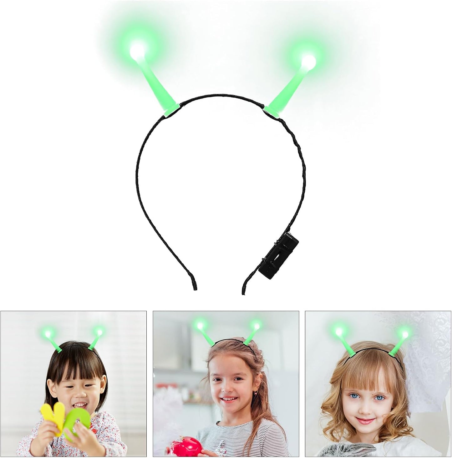 IMIKEYA Glowing Alien Headband Led Glow Alien Accessories Alien Headpiece Halloween Alien Accessories Light up Alien Headbands Antenna Plastic 's Apparel Make up