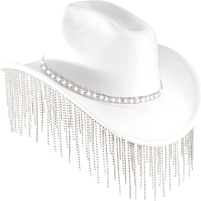 Womens Cowboy Hat Rhinestone Hat Western Cowgirl Hat Wide Brim Diamond-Glitter Size:Medium-Large