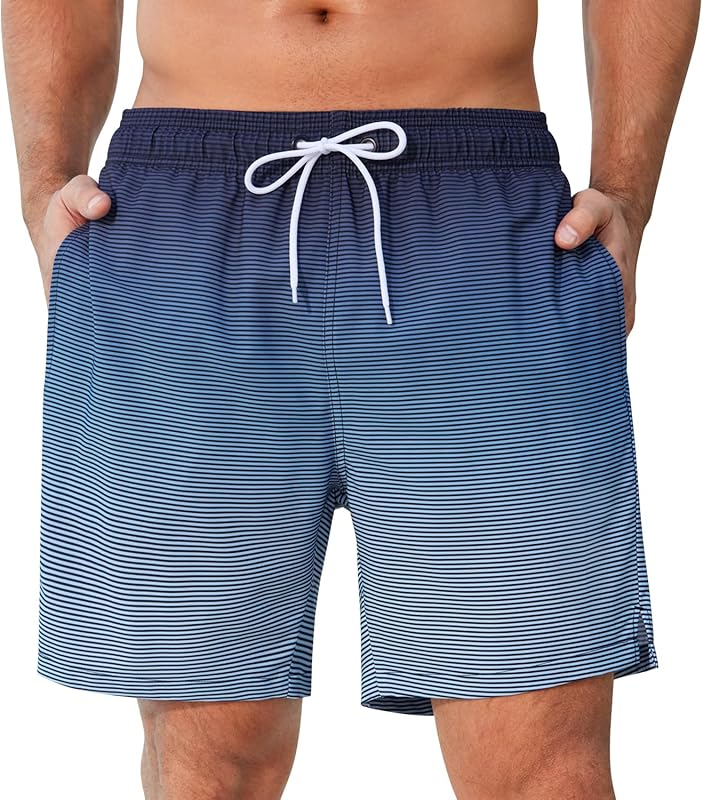 SILKWORLD Men's Swim Trunks Quick Dry Beach Shorts with Pockets
