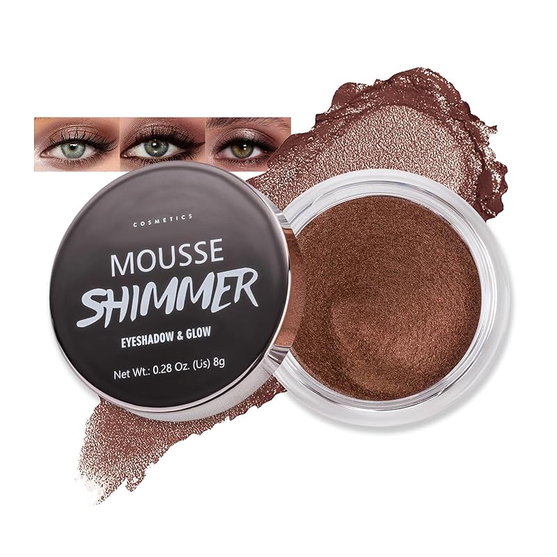 Erinde 8 Colors Cream Eyeshadow Contour Palette Makeup, Nude Rose Pink Chocolate Coffee Beige Brown Matte Shimmer Glitter Highly Pigmented Eye Shadow Palette, Eye Brightener Makeup Highlighter