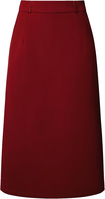 Women's Pencil Skirt High Waist Split Back Work Midi Skirts