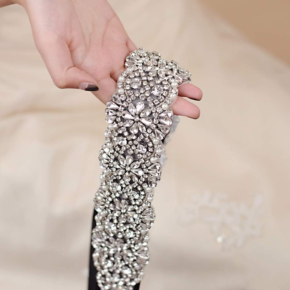 HONGMEI Rhinestone Bridal Belt Crystal Wedding Dress Belt Shiny Wedding Accessories