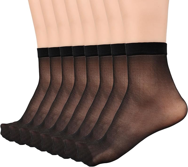 Mcool Mary 12 Pairs Womens Sheer Ankle Socks Nude Stocking Summer Ultra Thin Cool See Through Silk Socks for Women