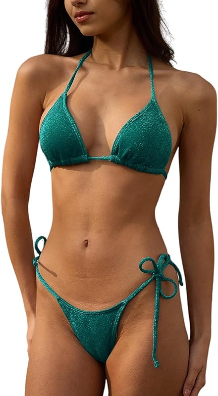 Bikini Sets Women Thongs Cheeky Two Piece Swimsuit Sexy Swimwear Triangle Cute Bathing Suit String