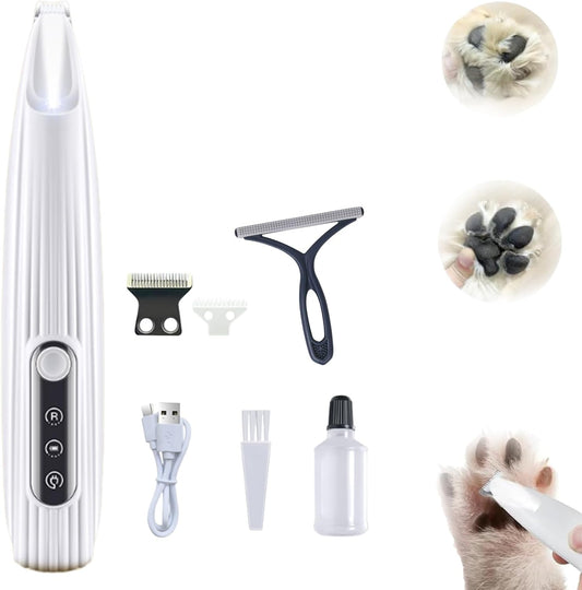 Belvedere Cat Trimmer, Belvedere Cat Grooming Trimmer, Rechargeable Quiet Pet Shaver for Paws, Ears, Eyes, Face and Buttocks (F2 White) - TrendyLookz