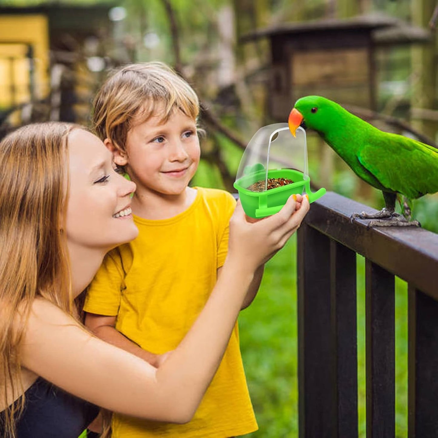 2Pcs Birds Water Dispenser, Parrot Feeder Hanging Bird Food Bowl, Cage Accessories for Parakeet, Budgies, Lovebirds
