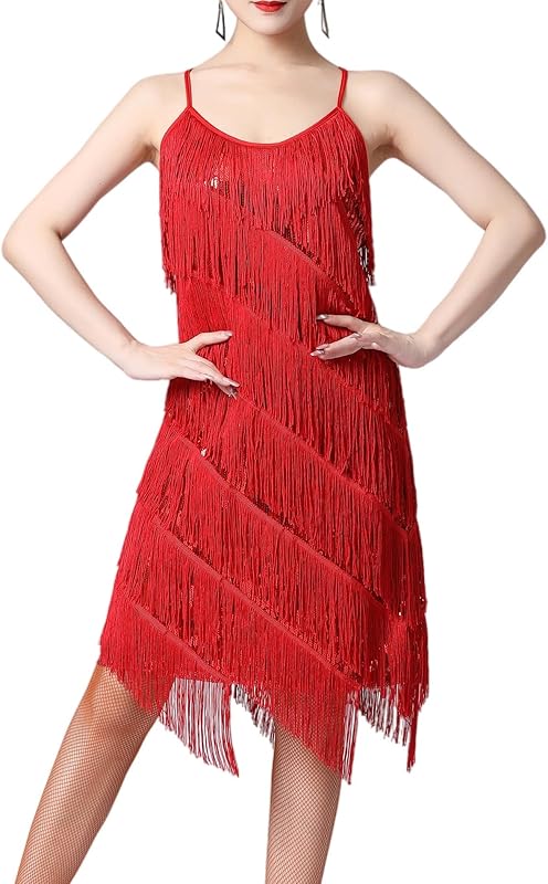 ECDAHICC Women’s Dresses Flapper Dresses 20s Gatsby with All-Over Fringe Mini Dresses