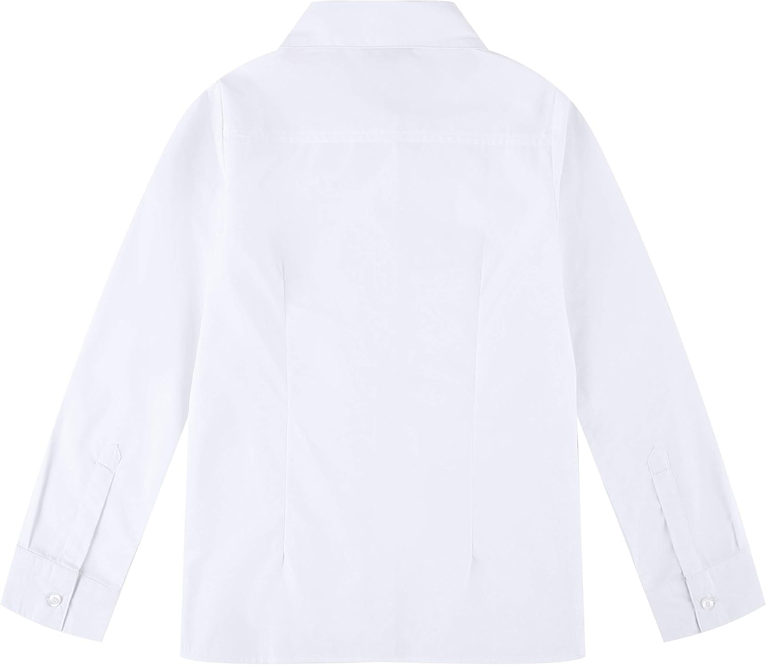 Bienzoe Girls School Uniform Shirt: Kids Summer Ruffle Button Down Long Sleeve Cotton Oxford Blouse - TrendyLookz
