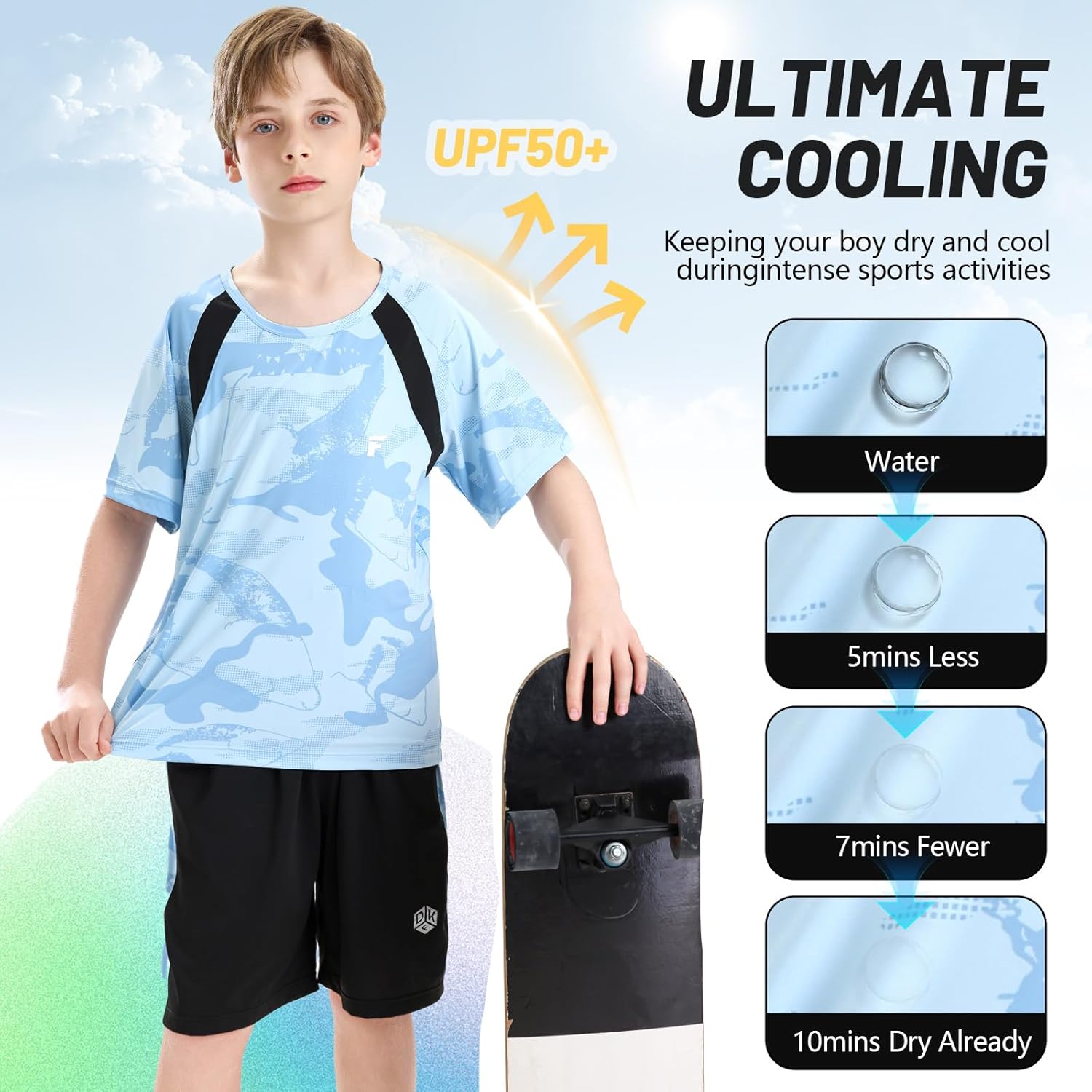 Boys Active Shorts Set - Comfortable 2 Piece T-shirt & Mesh Shorts Summer Outfit for Kids (5 - 14) - TrendyLookz