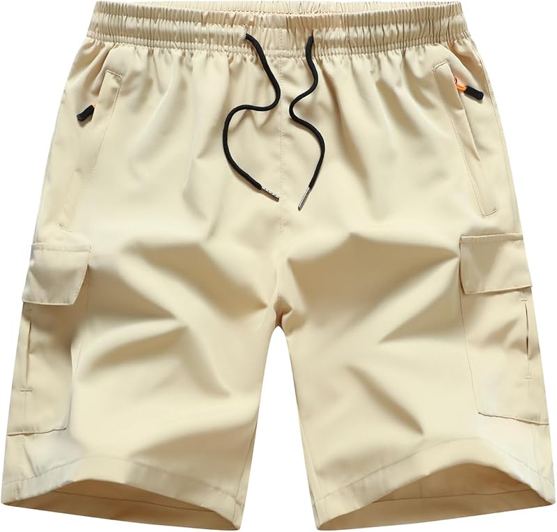 Boys Cargo Shorts, Outdoor Quick Dry Hiking Shorts, Lightweight Athletic Short with Zipper Pockets - TrendyLookz