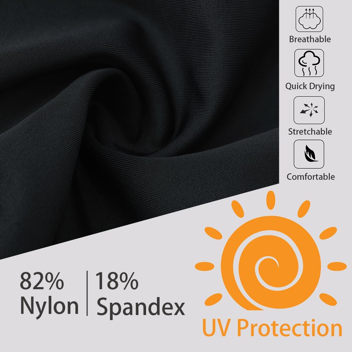 Ubestyle UPF 50+ Men's Active Surfing Water Leggings Swim Pants Swim Tights Beach Pants Sun Protective