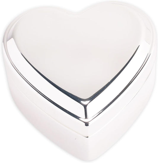Cherished Moments Silver Toned Heart Shaped Jewelry Keepsake Box for Jewelry, Trinkets or Special Treasures