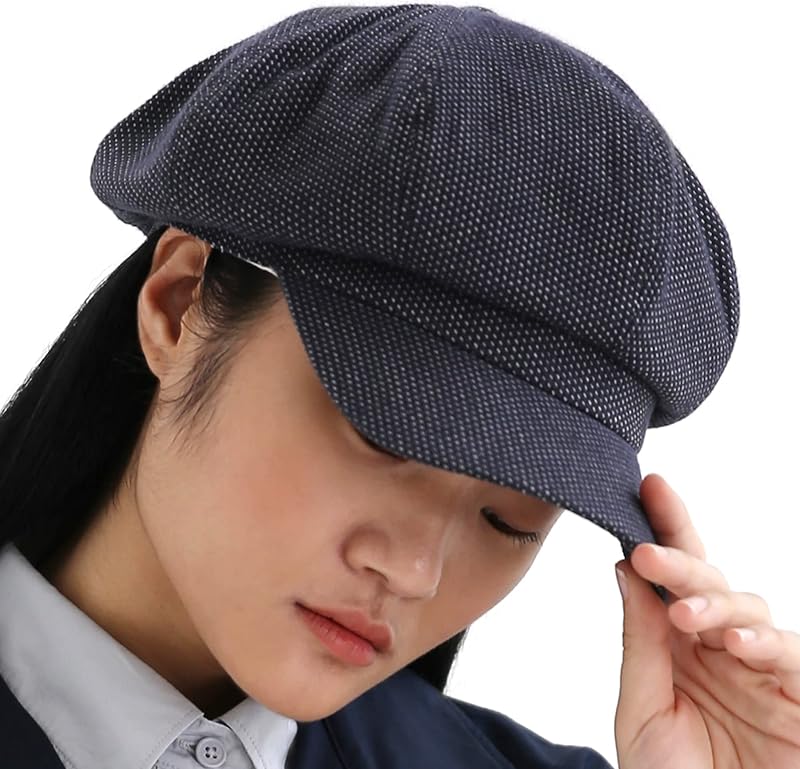 UNDERCONTROL Painter Vintage Bio Washed Cotton Classic Octagonal Pattern Unisex Painter Beret Castro Brim Hunting Hat Korea