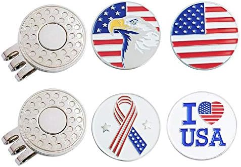 Golf Ball Markers with Hat Clips Value Sets for Men Women Golfer, Removable Attaches Easily to Golf Cap Premium Gifts
