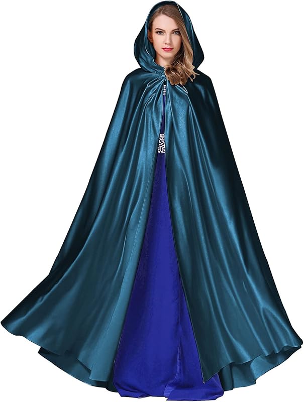 BEAUTELICATE Women's Wedding Hooded Cape Bridal Cloak Poncho Full Length